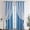 🔥 Blue_Hot#2557, variant on Blackout Curtains with Sheer Star Lace Overlay, Double Layer Thermal Insulated Curtain Panel for Bedroom or Living Room