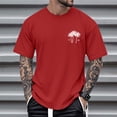 thumbnail image 4 of Ankishi Mens Hawaiian T Shirt Palm Tree Short Sleeve Crewneck Summer Fashion Tropical Cotton Tee Shirt for Vacation, 4 of 8
