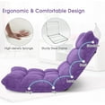 thumbnail image 6 of Hyxoo Folding Floor Chair with Back Support, 14 Adjustable Position, Padded Sleeper Bed, Couch Recliner, Gaming Floor Chairs for Adults, Meditation, Living Room,Purple, 6 of 11