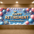 thumbnail image 7 of Decorative Design Happy Retirement Banner Colorful Balloons Celebration Backdrop for Retirement Party Indoor Decoration Event Celebration, 7 of 7