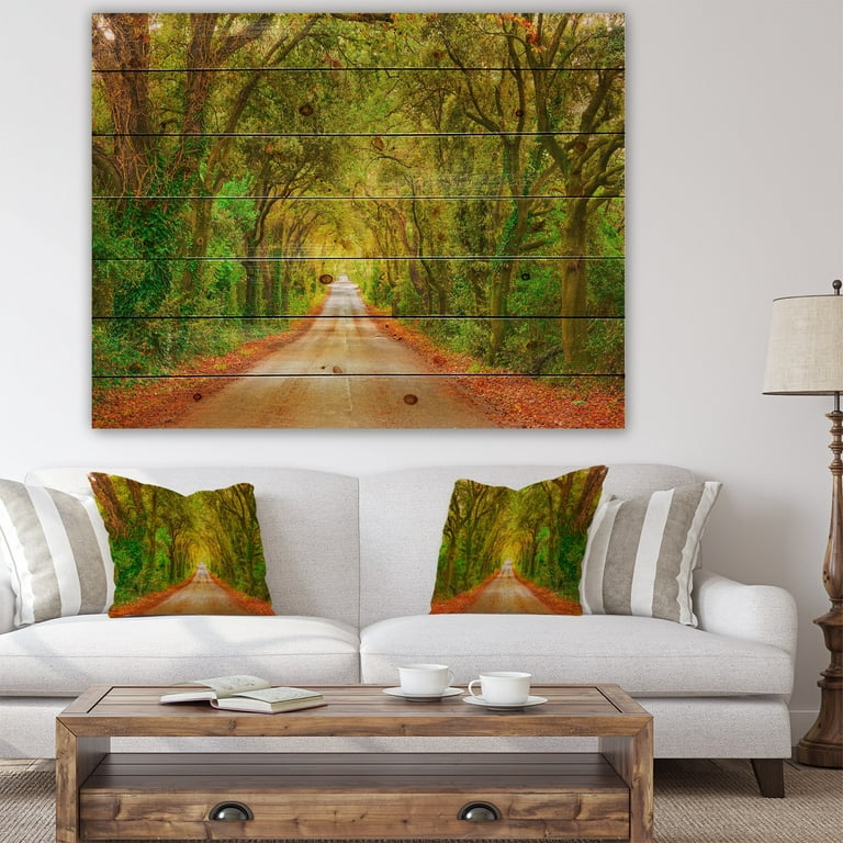 Designart - Parkland Trails Photography Canvas Art Print - Yellow - 40 in. Wide x 30 in. High