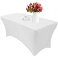 thumbnail image 1 of Nappe Extensible pour Table de 4 Pieds, Nappe de Cocktail pour Fête Mariage Buffet Lavable en Machine 48 * 24 * 30 Pouces, 1 of 6