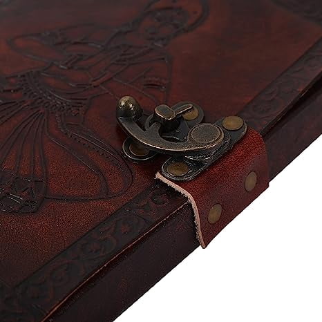 OVERDOSE Bharatnatyam Leather Journal - Handmade Journal For Students, Office Bound Leather Journal for men & women | Sketchbook | Notebook Diary - 5 x 7 inches | 12 x 17 cm | A6