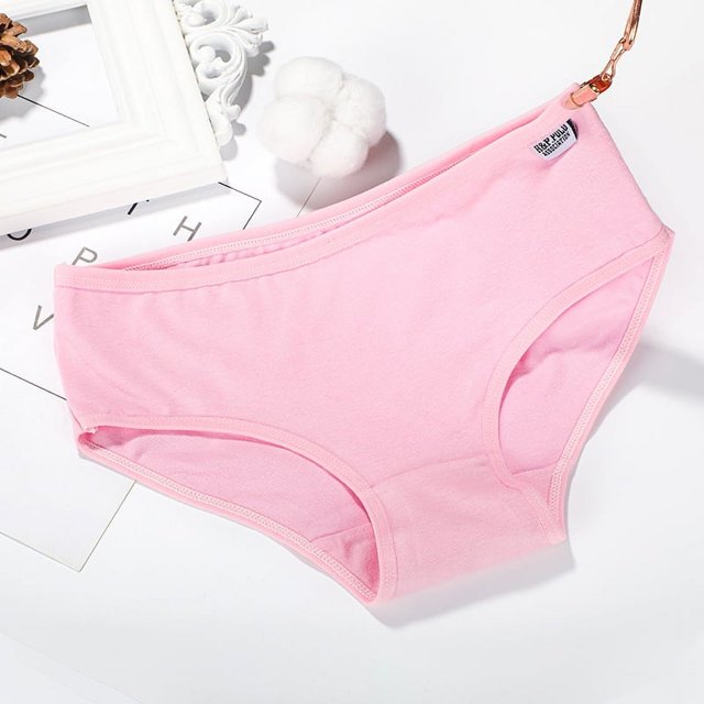 Bragas de algodón para mujer, ropa interior para mujer, color sólido, bragas para niña, ropa interior de algodón de cintura baja, estudiantes femeninas