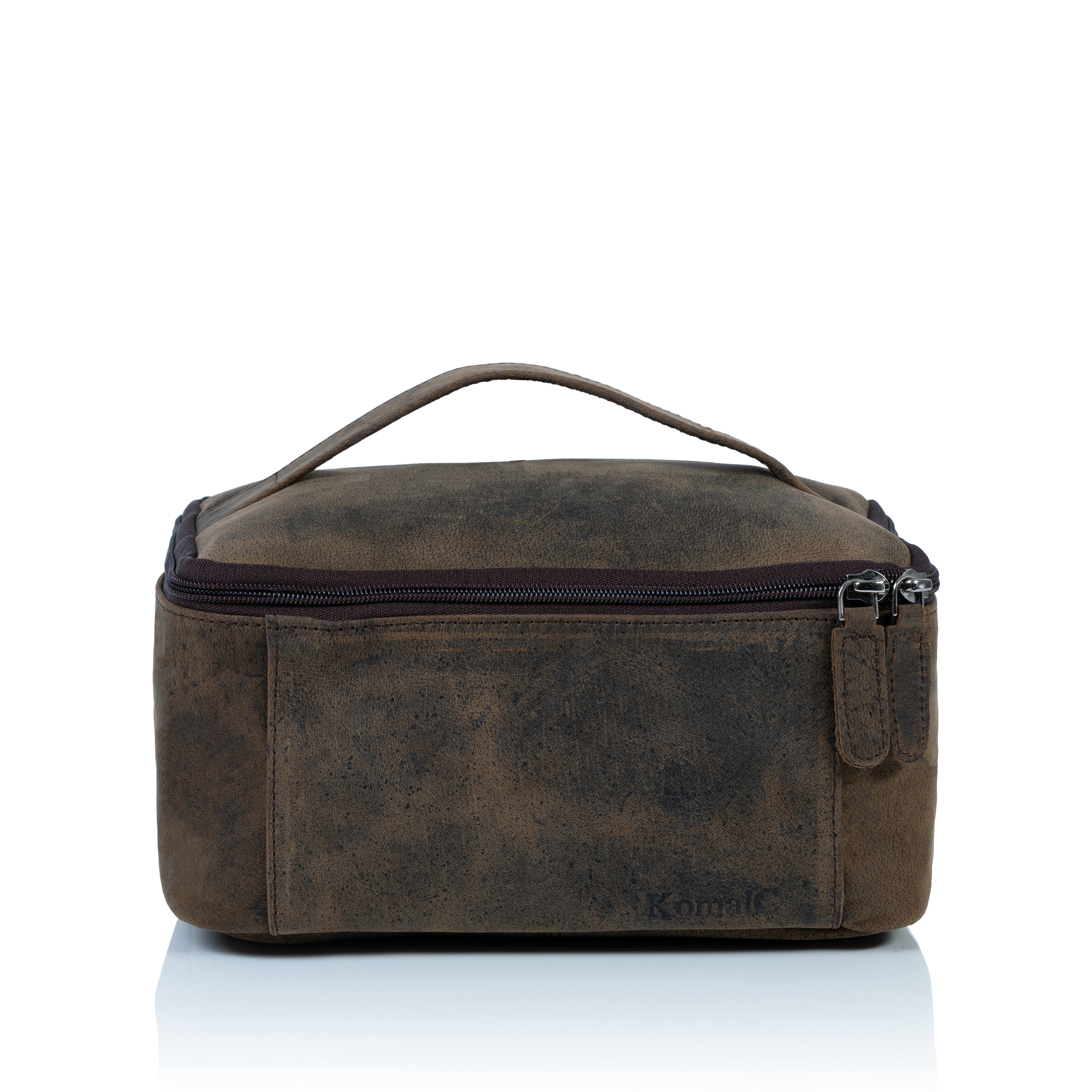 Komalc genuine Unisex Vanity Leather Dopp kit - Travel Toiletry Bag Shaving Kit