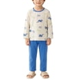 thumbnail image 2 of NAISIBABY Boys Outfit, Breathable Long-Sleeve Crew-Neck Top and Pants 2PC Homewear Lounge Set Blue Size 6, 2 of 8