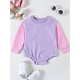 thumbnail image 2 of FEORJGP Infant Newborn Baby Boys Girls Fall Romper Casual Long Sleeve Jumpsuit Round Neck Contrast Color Waffle Bodysuit Loose Warm Soft Clothes, 2 of 8