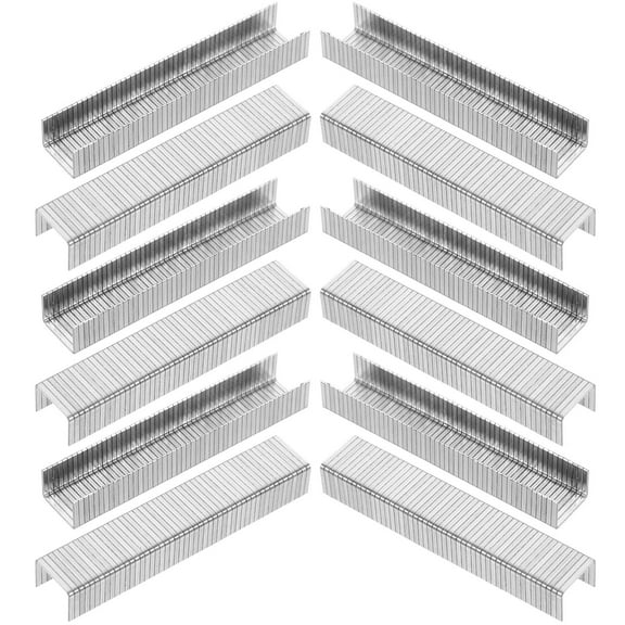 OUNONA 1000Pcs Small Pneumatic Staples Plated Silver Metal Staples Compatible with Electric Staplers