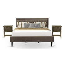 Pemberly Row 3-piece Wood King Bedroom Set in Brown/Jacobean