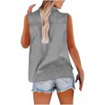 thumbnail image 5 of Aricy Women Button Down Linen Tank Tops Sleeveless Shirts Dressy Roll Up Summer Lapel Neck Elegant Vests Casual Work Loose Vests Casual Tunic T Shirts Tees, 5 of 5