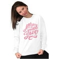 thumbnail image 3 of All You Need Love Cute Romantic Quote Women Crewneck Sweatshirt Brisco Brands X, 3 of 6