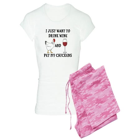 

CafePress - Chickens And Wine - Women s Light Pajamas
