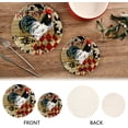thumbnail image 4 of SKYSONIC Rooster Vintage Fall Pot Holders Trivets, 2 Pcs Heat Resistant Trivets,Autumn Retro Cotton Thread Weave Mats for Hot Pads Pans Pot Bowl Teapot for Kitchen Decor, 4 of 7