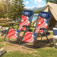 thumbnail image 3 of Monibloom Set of 2 Zero Gravity Outdoor Folding Reclining Lounge Chairs with Adjustable Pillow, Cup Holder & Side Tray for Patio, Beach, US Flag, 3 of 8