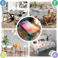 thumbnail image 4 of Rainbow Tie Dye Swirl Pattern Rectangle Tablecloth 60"x84",Waterproof Polyester Rectangle Table Cloth, Wipeable Spillproof Polyester Tablecloth for Dining, Camping, Indoor and Outdoor, 4 of 5