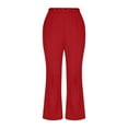 thumbnail image 6 of Casual Fall Pants Girls Flare Bottom Pants Elastic High Waisted Kids School Uniform Stretchy Leggings Girls Uniform Pants 6-7Y, 6 of 8