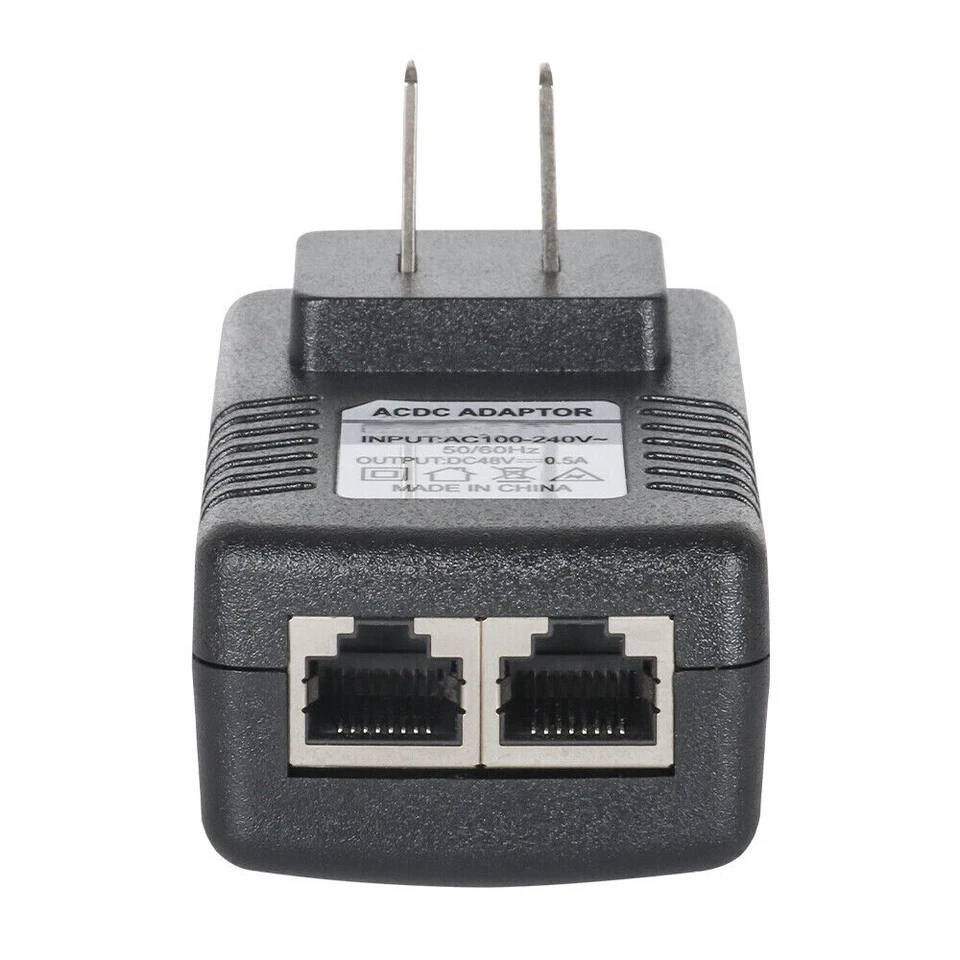 2Pc Poe Injector 48V 0.5A Power Over Ethernet Adapter For Poe Ip Camera Switch