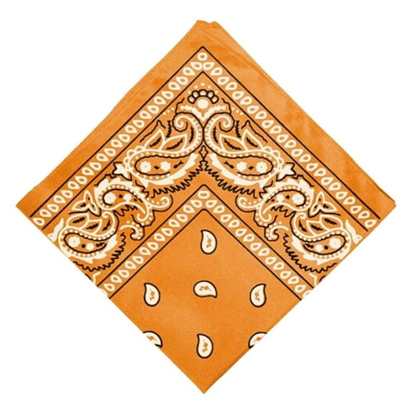 Paisley Bandana Head Wrap Neck Scarf Hair Band Wristband Hand Orange