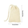 thumbnail image 2 of Ikeay Natural Sisal Soap Bag for Soap Scraps, Reusable Mesh Soap Saver Pouch for Exfoliating, Foaming & Drying, Hanging Rope Design, 1-Pack Yellow, 2 of 2
