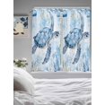 thumbnail image 4 of Living Room Curtains 72 Inches length, Blue Turtle Coastal Window Treatment Curtain Drapes, Coral Beach Nautical Ocean Light Filtering Drapes for Bedroom Laundry Room, 52"x72", 2 Panels, 4 of 7