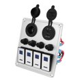 thumbnail image 1 of Rocker Switch Panel, Waterproof Boat Rocker Switch Panel LED Lighting Effects Aluminum Alloy Switches  for RVs, 1 of 7