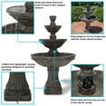 thumbnail image 3 of Sunnydaze Classic Designer Traditional Polystone 3-Tier Outdoor Water Fountain - Dark Brown, 3 of 12
