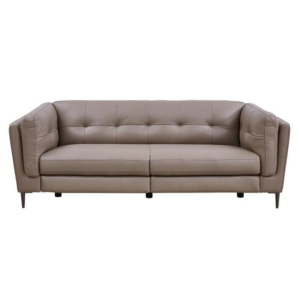 Gary Greige Contemporary Top Grain Leather Power Recliner Sofa With Usb Com Grain Leather Power Recliner Sofa, Haven Top Grain Leather Power Reclining Sofa