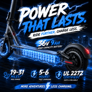 Electric Scooter for Adults 500W Motor Up to 22 MPH 30 Mile Range 10 Inch Tires Dual Suspension Foldable Commuter Scooter Dual Braking System