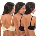 thumbnail image 2 of Curve Muse Women's Plus Size Nursing Wirefree Bra With Full Figure Lace-3Pack-BERRY,NUDE,BLACK-38C, 2 of 7