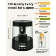 thumbnail image 3 of Zmol Electric Pencil Sharpener, Small Battery Operated Pencil Sharpeners, Classroom/Home, Black, 3 of 9
