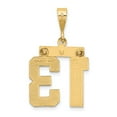 thumbnail image 3 of Real 14kt Yellow Gold Medium Diamond-cut Number 13 Charm Pendant; for Adults and Teens; for Women and Men, 3 of 4