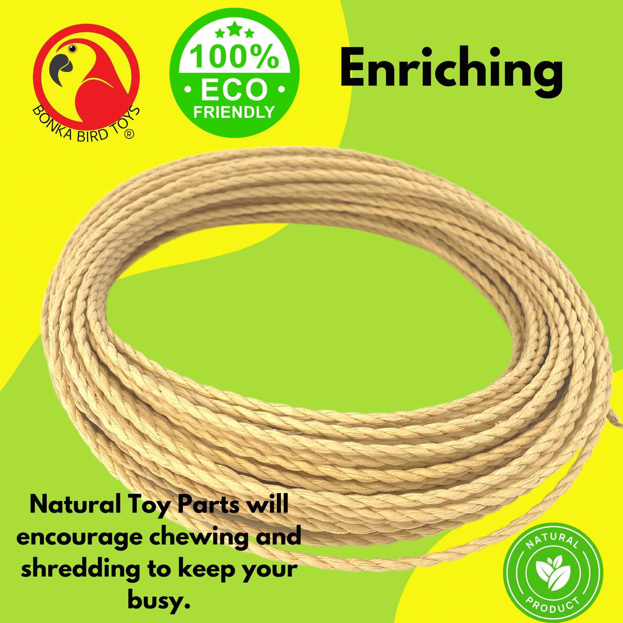 Bonka Bird Toys 2265 Natural Twister 100ft Paper Cord Rope