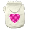 thumbnail image 3 of Pet Dog  Cat Hoodie Screen Printed, "Pink Swiss Dots Heart", 3 of 10