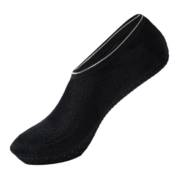 Prolriy Slipper Socks for Women Autumn and Winter Padded and Thickened Floor Socks Ladies Solid Colour Non Flannel Adult Children Non Carpet Socks Sets Womens Socks Black L