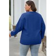 thumbnail image 4 of Redhotype Cozy Oversized Ribbed Dark Blue Sweatshirt - Your Year-Round Staple!, 4 of 8