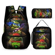 ECEIPENO Teenage Mutant Ninja Turtle School Backpacks boys Backpack with Lunch Bag and Pencil Case Kids 3 in 1 Bookbags School Bag Set