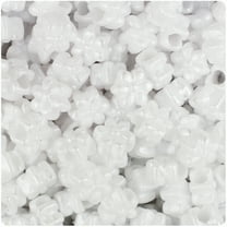 BeadTin White Pearl 13mm Flower Pony Beads (250pcs)