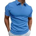 thumbnail image 3 of Baqcunre Mens T Shirt Men'S Muscle V Neck Shirts Slim Fit Short Sleeve Cotton T Shirts Ribbed Knit Soft Tees Polo Shirts For Men Tops For Men Blue XXL, 3 of 7