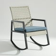 thumbnail image 6 of Manor Park Modern Patio Rattan Rocking Chair, Light Grey/Blue, 6 of 7