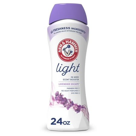 ARM & HAMMER Light In-Wash Scent Booster, Laundry Scent Booster Lavender Escape scent, 24 Oz