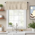 thumbnail image 3 of Vintage Linen Window Valance for Kitchen, Pastoral Beige Linen Texture Farmhouse Rod Pocket Short Curtain for Small Windows, Light Filtering Decorative Valance, 42 x 18 Inch, 1 Panel, 3 of 9