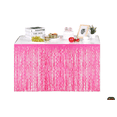 thumbnail image 1 of KAKOWELY Falda de mesa: Falda de flecos de oropel metálico - Cortina de mesa con borlas decorativas para flotadores de hotel, fiestas de cumpleaños, baby showers, bodas y festivales, 1 of 4