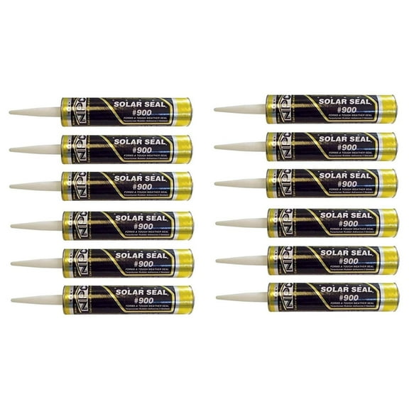Solar Seal #900 - 12 Pack Black Adhesive Sealant for Roofing, Siding & Flashing - Terpolymer Rubber - UV Protection, Superior Adhesion, Flexible