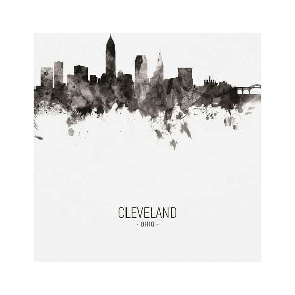 Trademark Fine Art 'Cleveland Ohio Skyline Portrait II' Canvas Art by Michael Tompsett