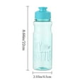 thumbnail image 2 of 650ml Outdoor Travel Multi-color Transparent Large Capacity Plastic Water Cup Water Bottle BLUE, 2 of 8