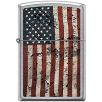 Zippo Lighter- American USA Flag Vintage Street Chrome Windproof Lighter #Z5026
