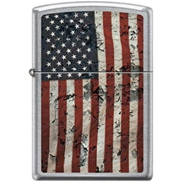 Zippo Lighter- American USA Flag Vintage Street Chrome Windproof Lighter #Z5026