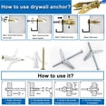 thumbnail image 6 of 410 PCS Self Drilling Drywall Anchors with Screws Kit - 2 Sizes Sheetrock Anchors & 4 Sizes Zinc Expansion Screws,2025 Upgraded Zinc Plated Steel,No Drill Needed, Holds Up to 66LB on Walls, 6 of 7