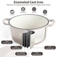 thumbnail image 6 of Coliware 6 Quart Enameled Cast Iron Dutch Oven with Lid, Round Dutch Oven Pot with Dual Handles - Khaki, 6 of 7
