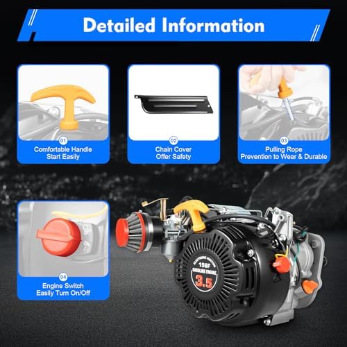 100Cc Bicycle Engine Kit Bike Motor Kit,4 Stroke Bike Gas Motorized Motor Bicycle Modified Engine,3Hp Single Cylinder Petrol Engine Cdi Air Cooling For Mountain Bikes,Road Bikes, Gravel Bikes